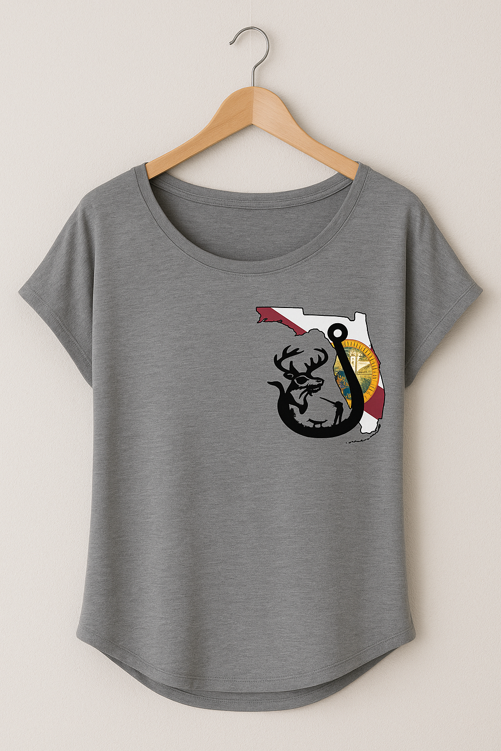 Southern Siren Women's Triblend Dolman Short Sleeve Tee (Orange Lettering)